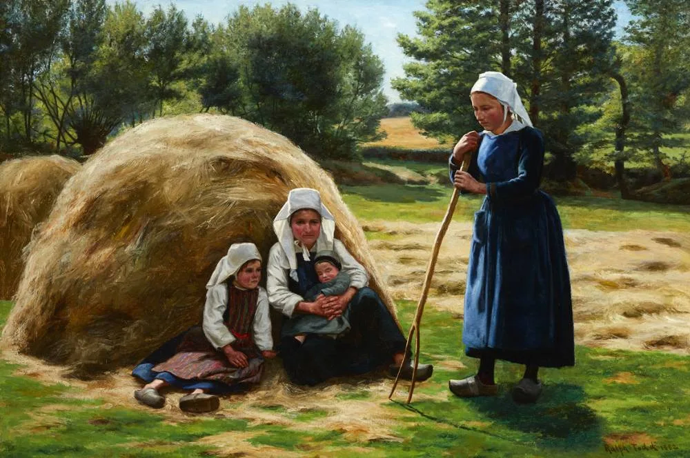 HAYMAKING, QUIMPERLÉ by Ralph Todd, 1882, oil on canvas, offered Sep 2022