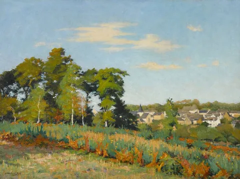 Joseph Milner Kite, A BRETON VILLAGE, oil on canvas