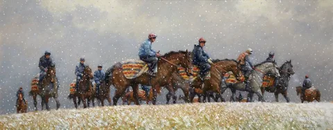 Peter Curling, CIRCLES IN THE SNOW, oil on canvas