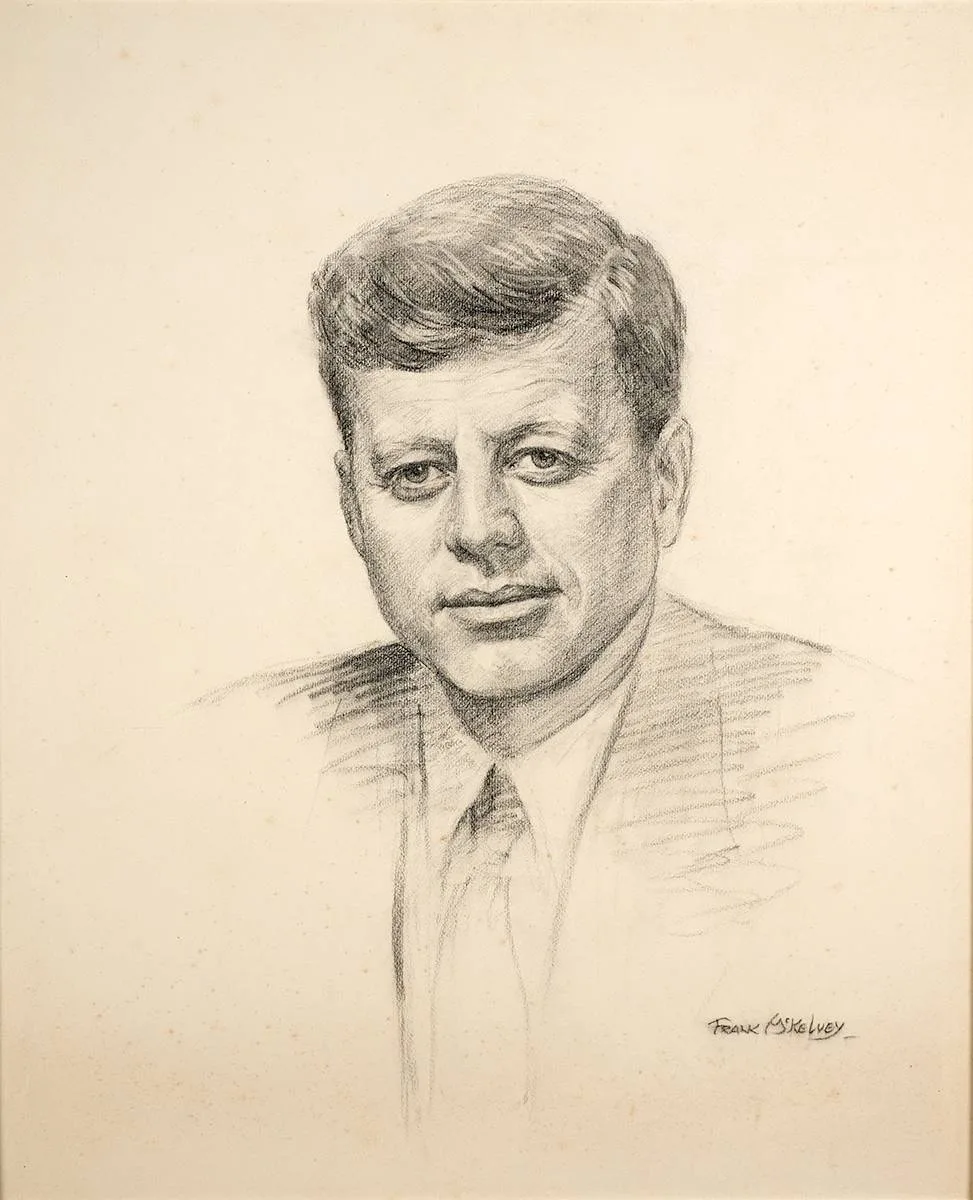 Frank McKelvey, PORTRAIT OF JOHN F. KENNEDY, pencil