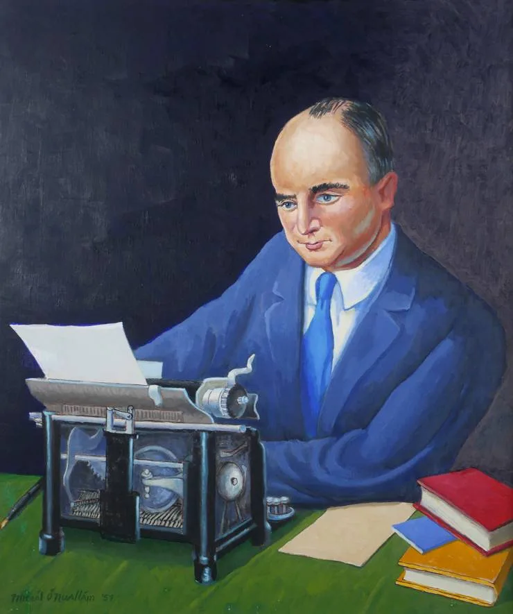 Micheál Ó Nualláin, PORTRAIT OF FLANN O'BRIEN [THE ARTIST'S BROTHER], 1957, oil on canvas