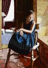 Rowland Davidson, GIRL IN A BLUE DRESS