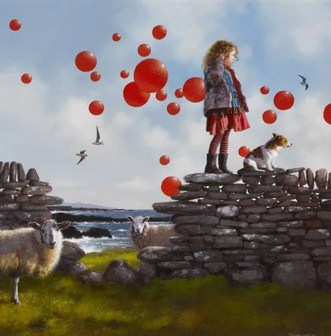 SKY'S THE LIMIT by Jimmy Lawlor, oil on panel, sold Sep 2022