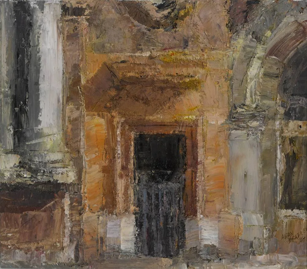 SMITHFIELD, DUBLIN by Aidan Bradley, 1998, oil on board, sold Sep 2022