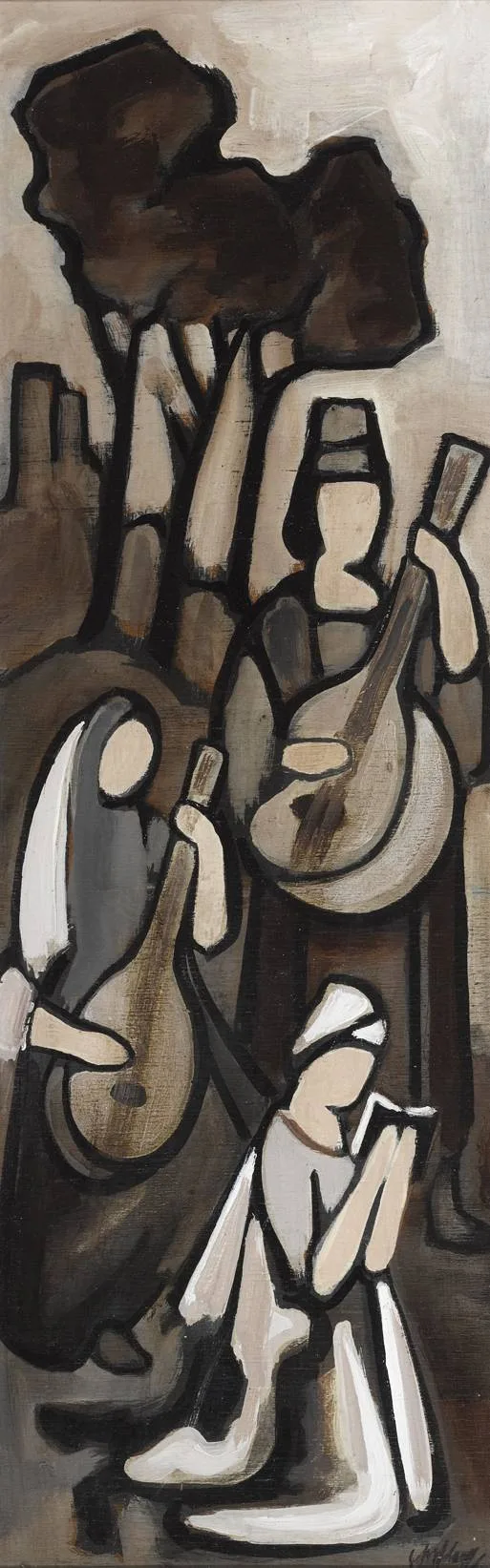 NATIVITY (A PAIR) by Markey Robinson, oil on board; (2), offered Sep 2022
