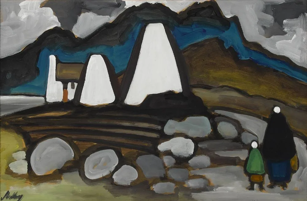 PLAYTIME OVER FOR THE DAY by Markey Robinson, oil on board, sold Sep 2022