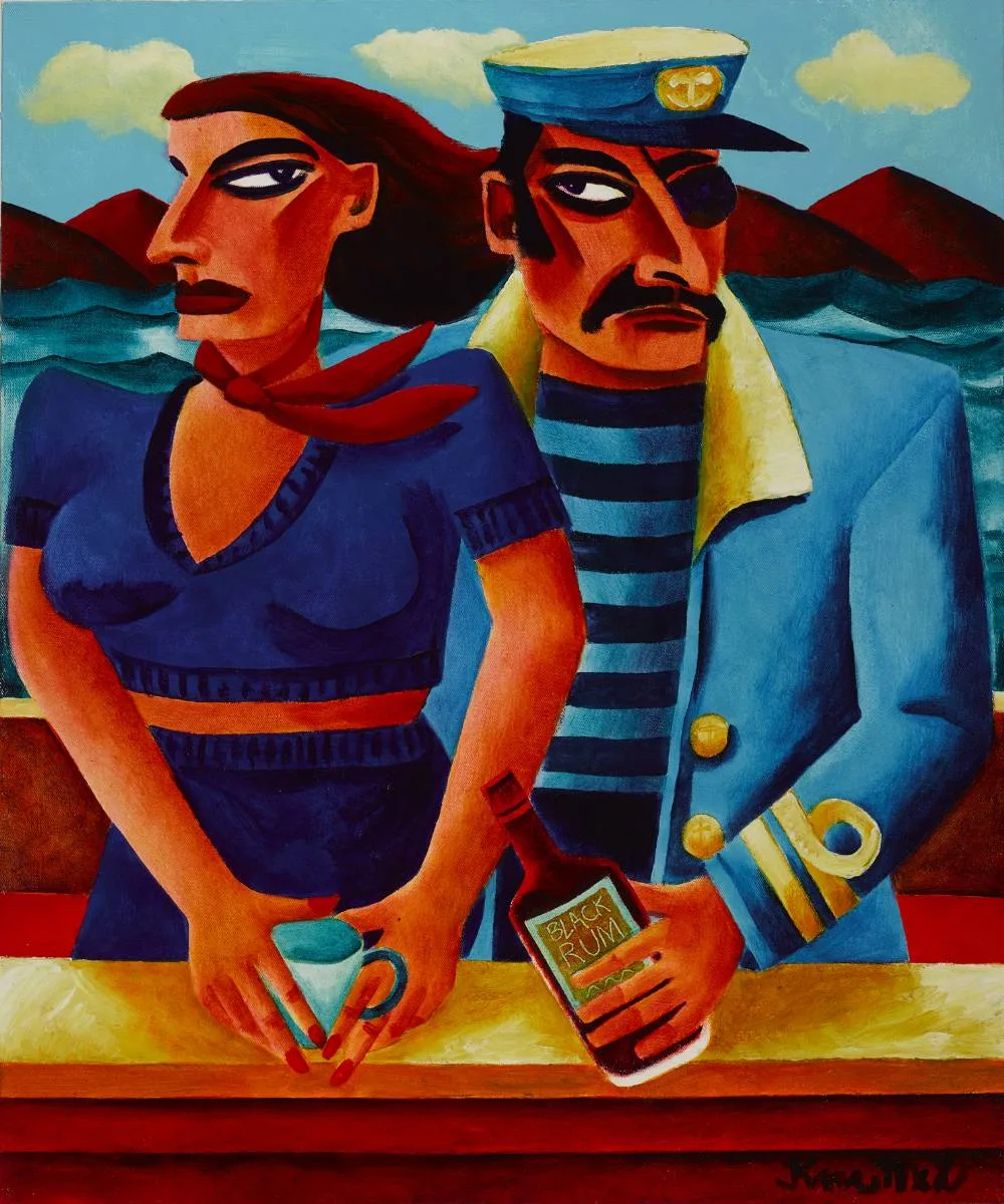 BLACK RUM by Graham Knuttel, oil on canvas; (unframed), sold Sep 2022