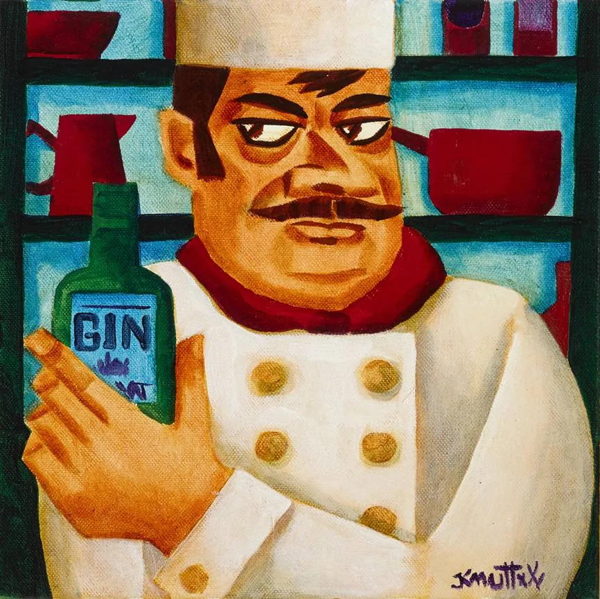 CHEF by Graham Knuttel, oil on canvas, sold Sep 2022