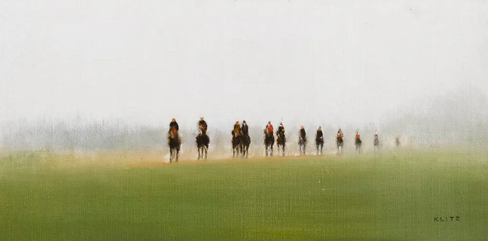 EARLY MORNING ON THE DOWN by Anthony Robert Klitz, c.1981, oil on canvas, sold Jul 2022