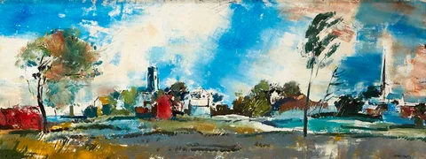 KILKEEL, COUNTY DOWN by John Skelton, 1954, acrylic on canvas, offered Jul 2022