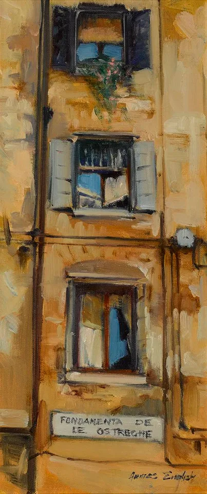 James English, VENETIAN WINDOWS, oil on board