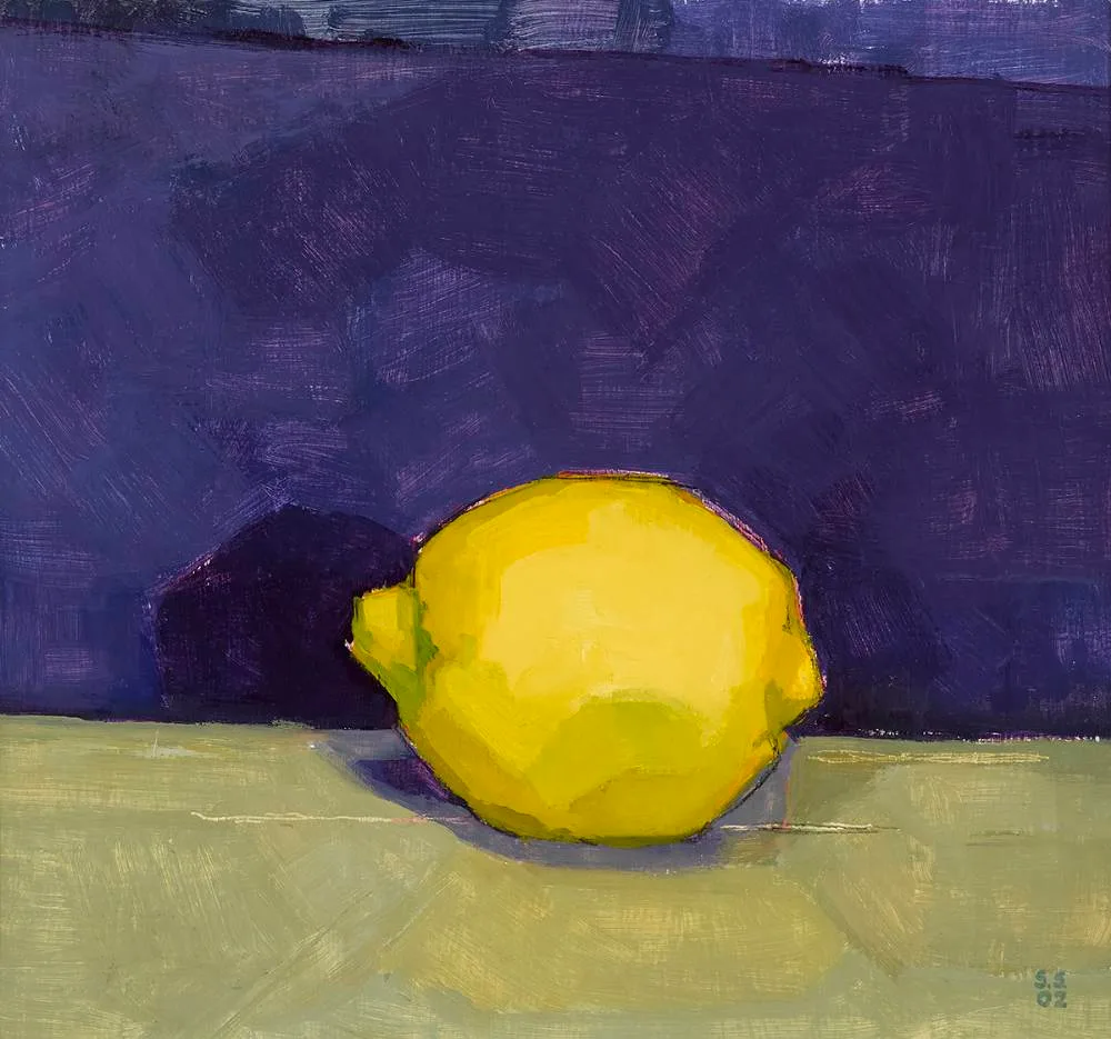 LEMON by Sarah Spackman, 2002, oil on board, sold Jul 2022