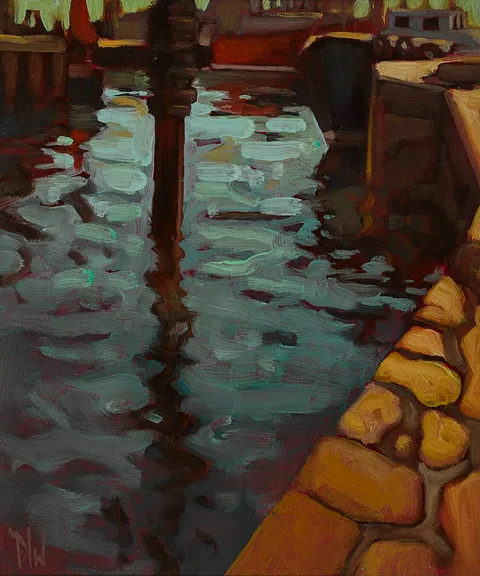 Dave West, KILKEEL HARBOUR, COUNTY DOWN, oil on canvas