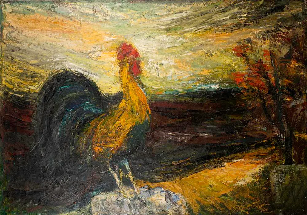 THE NEW DAY by Sean Fingleton, oil on canvas; (unframed), sold Jul 2022