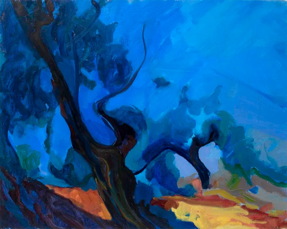 TREES by Eithne Carr, oil on paper, sold Jul 2022