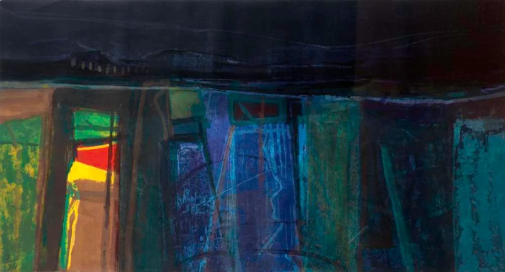 Barbara Rae, WESTERN FIELDS, lithograph; (no. 2 from an edition of 30)