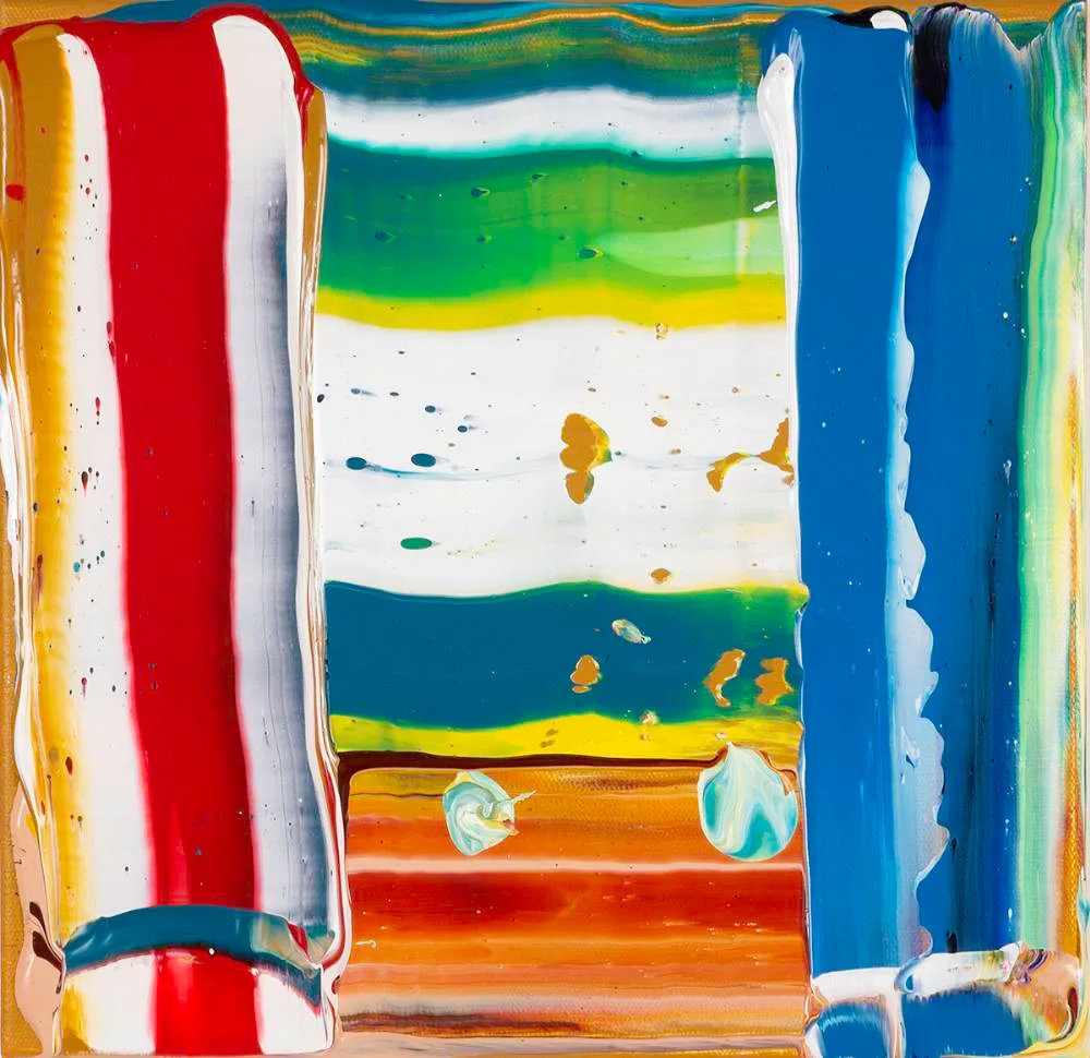 ODD CURTAINS by Paul Doran, 2021, acrylic on canvas, offered Jul 2022
