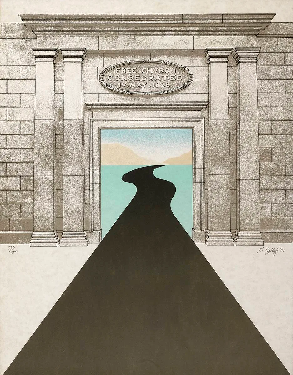 PAVEE POINT by Robert Ballagh, 1990, lithograph; (no. 239 from an edition of 300), offered Jul 2022