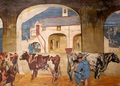 Seán Keating, MILKING COWS, poster