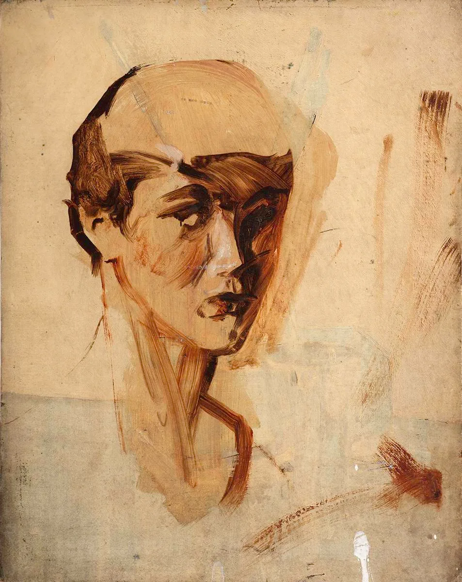 STUDY OF A HEAD by Seán Keating, oil on canvas board; (unframed), sold Jul 2022