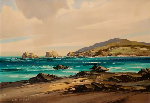 Arthur H. Twells, MALIN HEAD FROM PEBBLE BEACH, COUNTY DONEGAL, oil on canvas