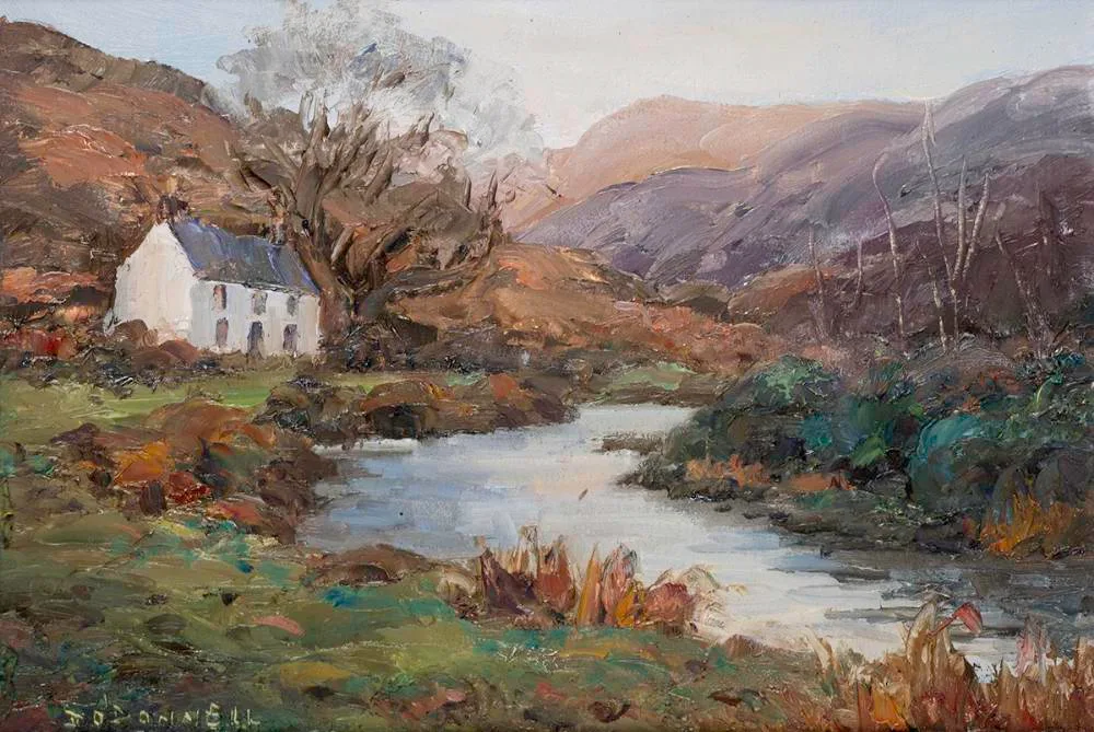 RIVER COTTAGE by Deirdre O'Donnell, oil on board, sold Jul 2022