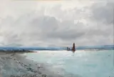 William Percy French, BEACH SCENE WITH SAILBOATS