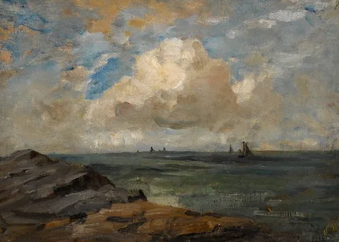 COASTAL SCENE, NORTH DUBLIN by Nathaniel Hone, oil on canvas, sold Jun 2022