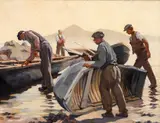 Lilian Lucy Davidson, LAUNCHING THE CURRACHS, WEST OF IRELAND