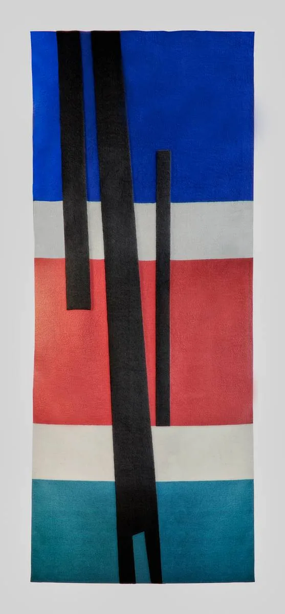 UNTITLED by Patrick Scott, 1997, tuft wall hanging; made by V'Soske Joyce, Oughterard, Co. Galway, offered Jun 2022