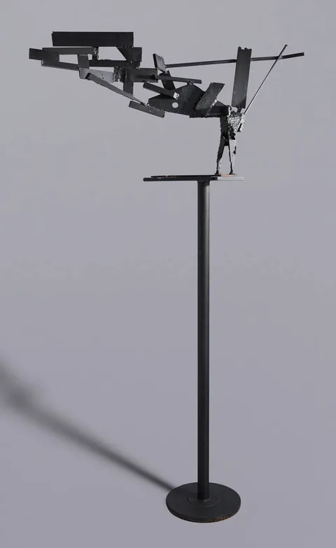 JUBILANT MAN by John Behan, steel; (unique), offered Jun 2022