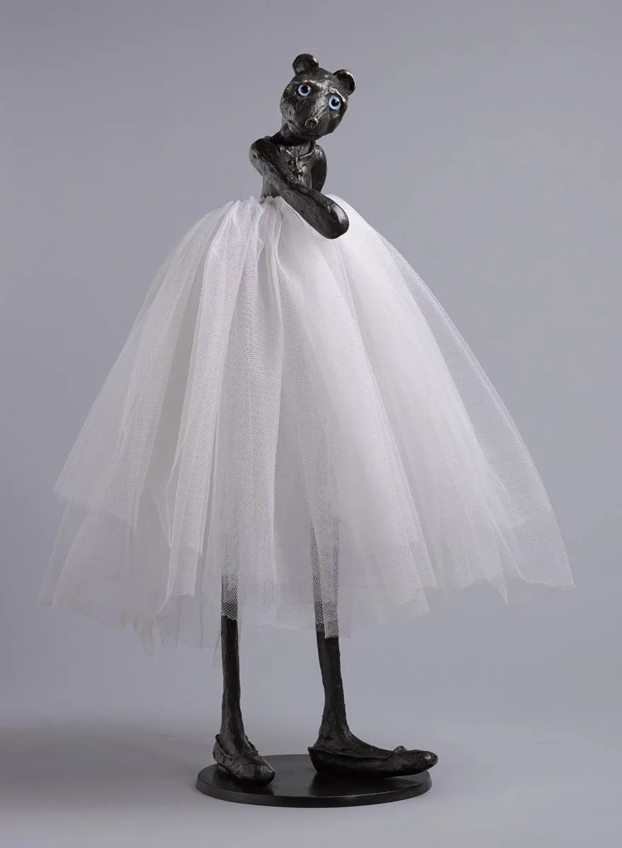 BALLET BEAR by Patrick O'Reilly, bronze and tulle; (unique), sold Jun 2022