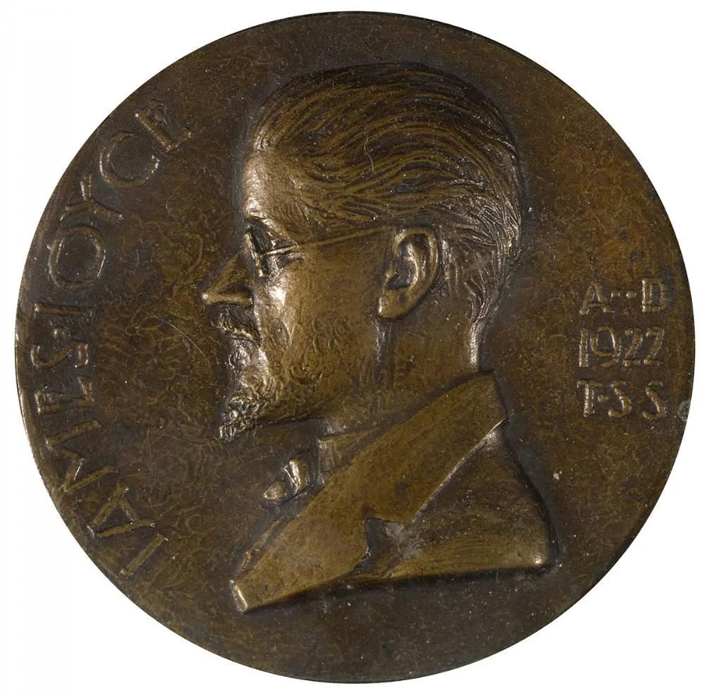 Theodore Spicer-Simson, JAMES JOYCE, 1922, uniface cast bronze medallion