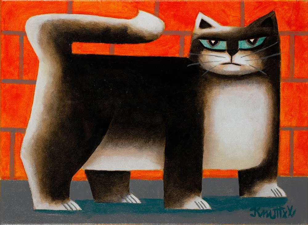CAT by Graham Knuttel, oil on canvas, sold Mar 2022