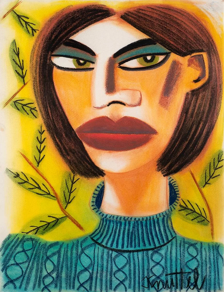 WOMAN by Graham Knuttel, pastel, sold Mar 2022