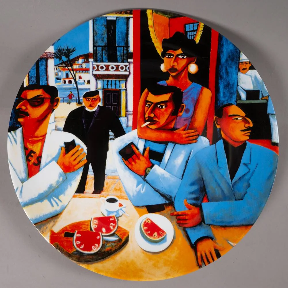 FIESTA by Graham Knuttel, 2010, printed fine porcelain plate; (no. 152 from an edition of 500), sold Mar 2022