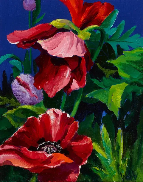 Kenneth Webb, ORIENTAL POPPIES II, oil on canvas