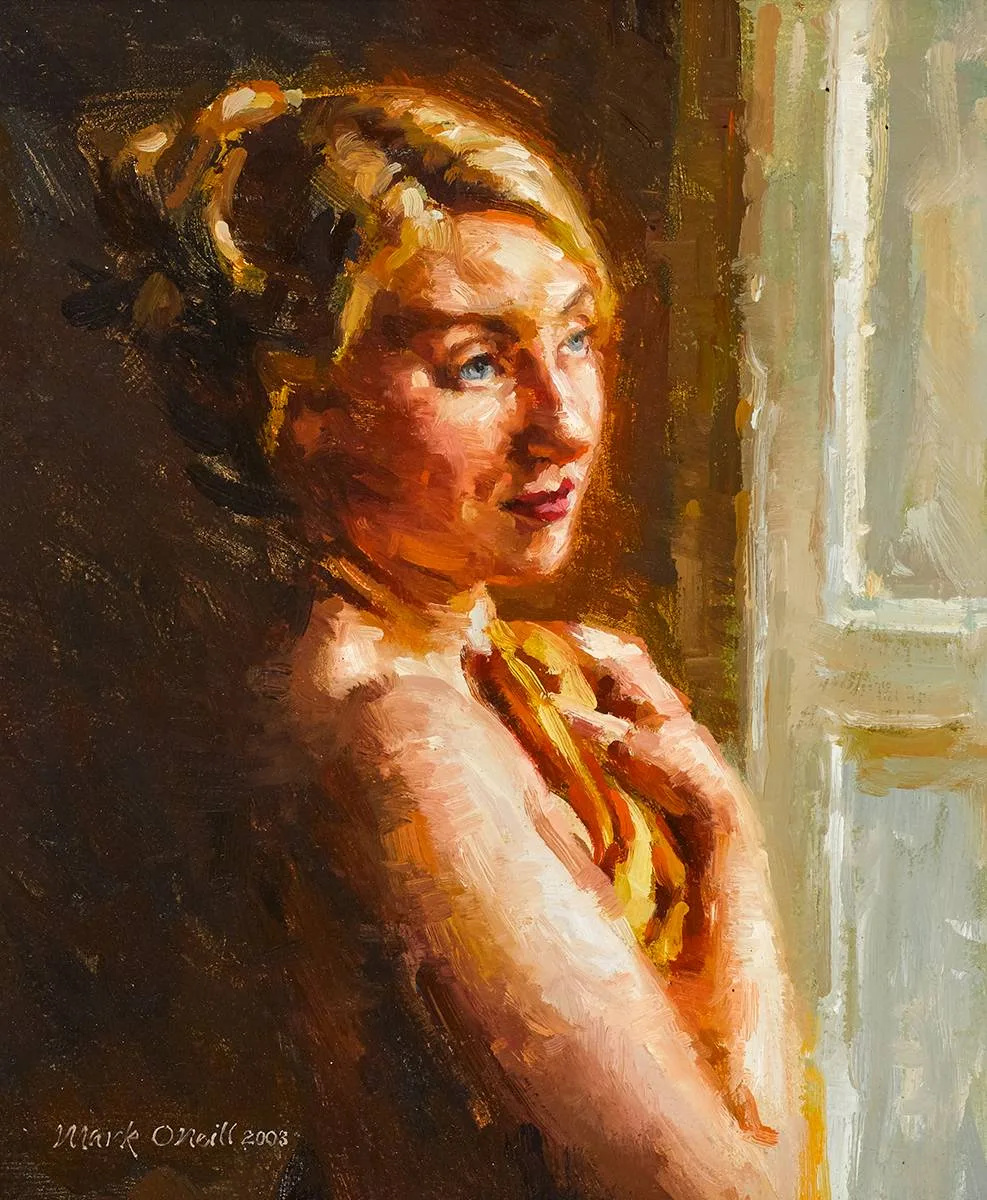 FEMALE STUDY by Mark O'Neill, 2003, oil on board, sold Mar 2022
