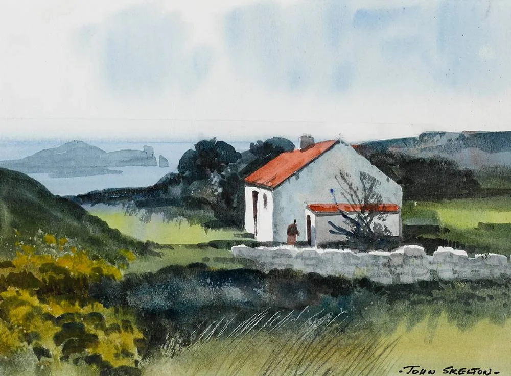 HOWTH SCENE by John Skelton, watercolour, sold Mar 2022