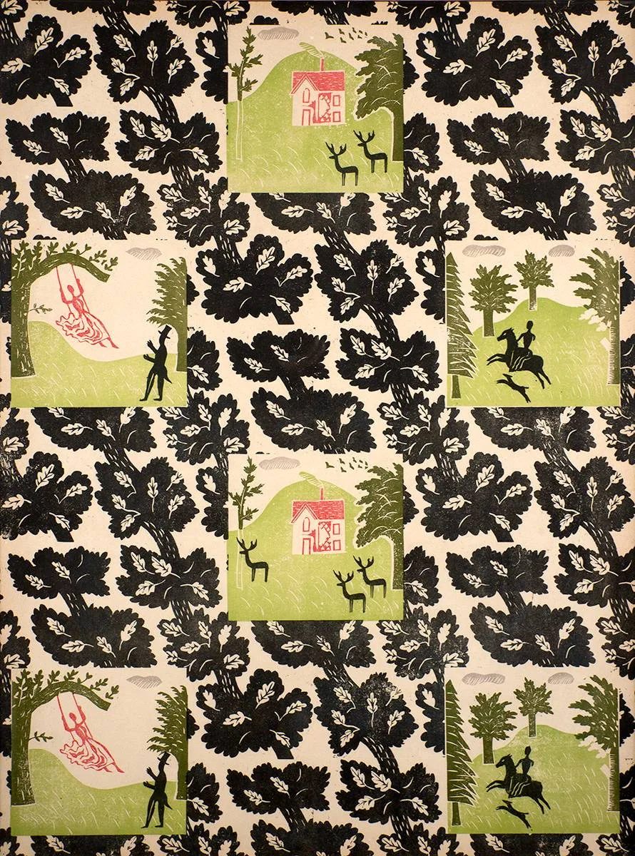 KNOLE PARK by Edward Bawden, c. 1931, linocut in colours, offered Mar 2022