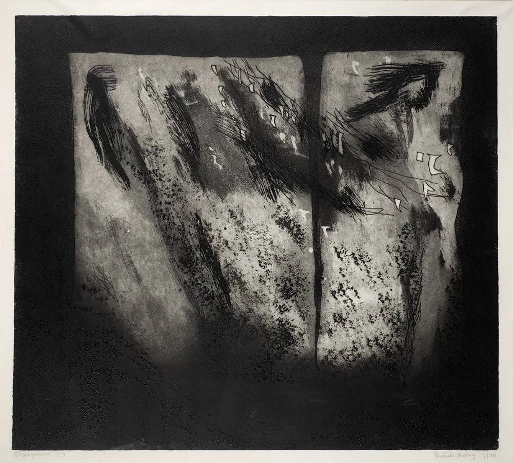 ESCARPMENT by Patrick Hickey, 1971, etching; (no. 7 from an edition of 20), offered Mar 2022