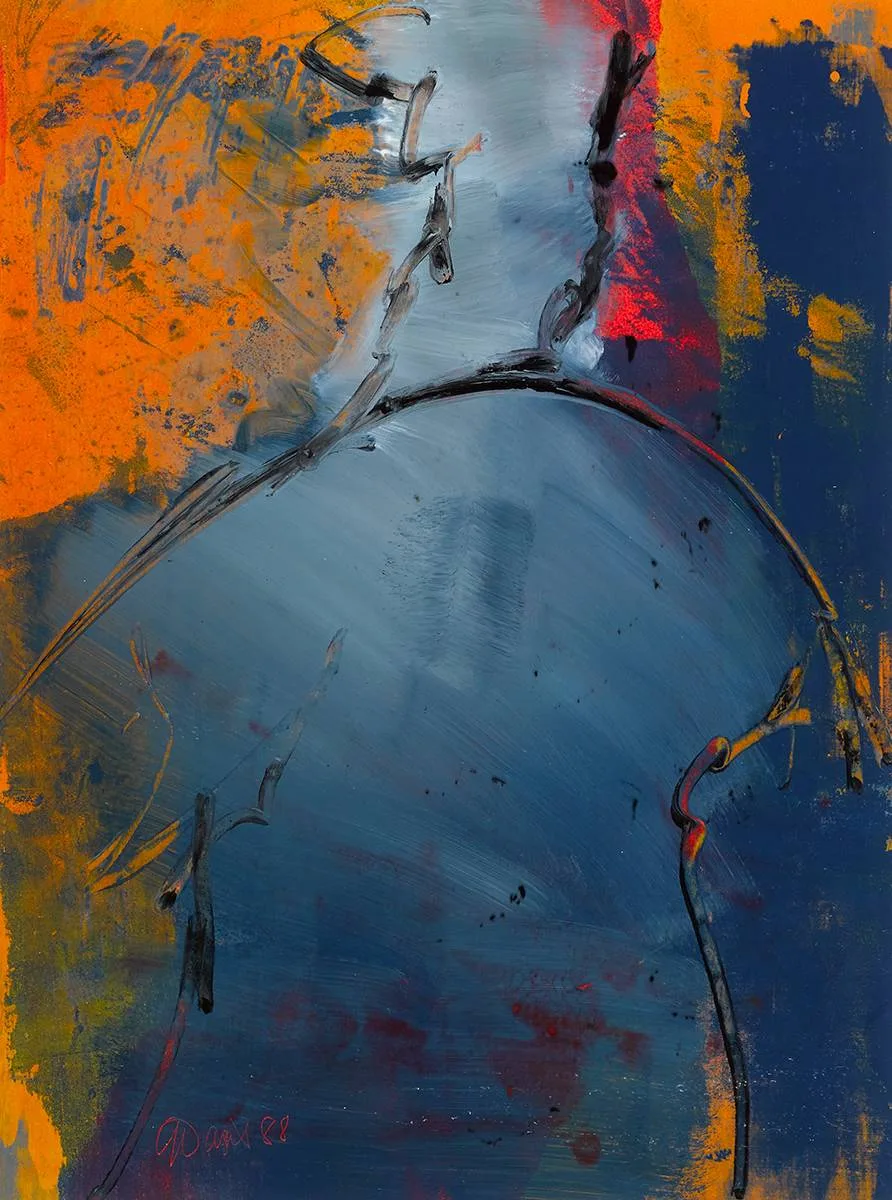 UNTITLED by Gerald Davis, 1988, oil on paper, sold Mar 2022