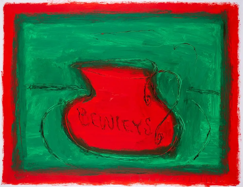 BEWLEY'S JUG by Neil Shawcross, 1998, acrylic on paper, sold Mar 2022