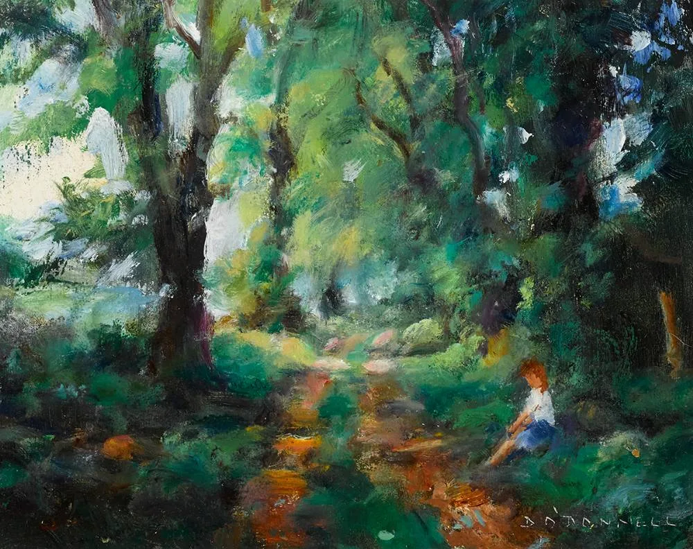 Deirdre O'Donnell, RESTING AT DELGANY, COUNTY WICKLOW, oil on board
