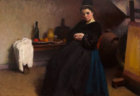 A BRETON INTERIOR by Roderic O'Conor, oil on board, offered Mar 2022