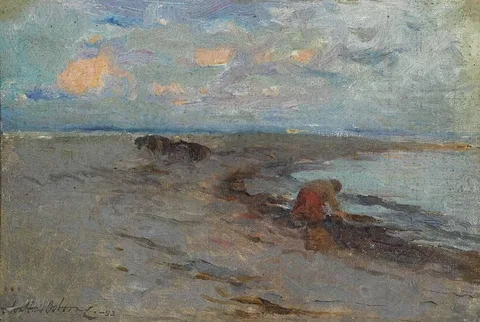 SKETCH, GALWAY by Walter Osborne, 1893, oil on canvas laid on board, sold Mar 2022
