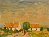 Charles Vincent Lamb, FIGURE AND COTTAGES, CARRAROE, COUNTY GALWAY
