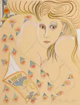 Pauline Bewick, READING CLARE B IN BED