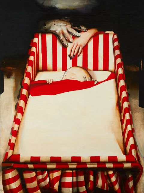 John Shinnors, THE BABY, 1980, oil on panel