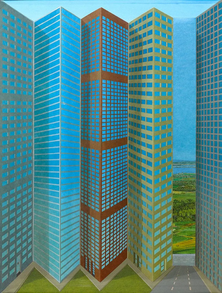 CITY by Patrick Hughes, 2000, hand-painted multiple with lithography; (1 of 3 printer's proofs from an edition of 40), sold Mar 2022